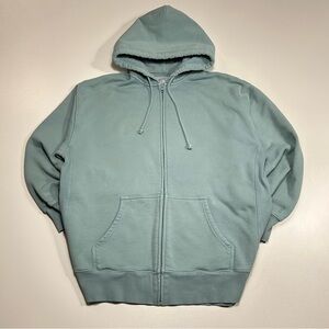 Aritzia TNA Cozy Fleece Boyfriend Zip Hoodie Sage Green Oversized Size 2